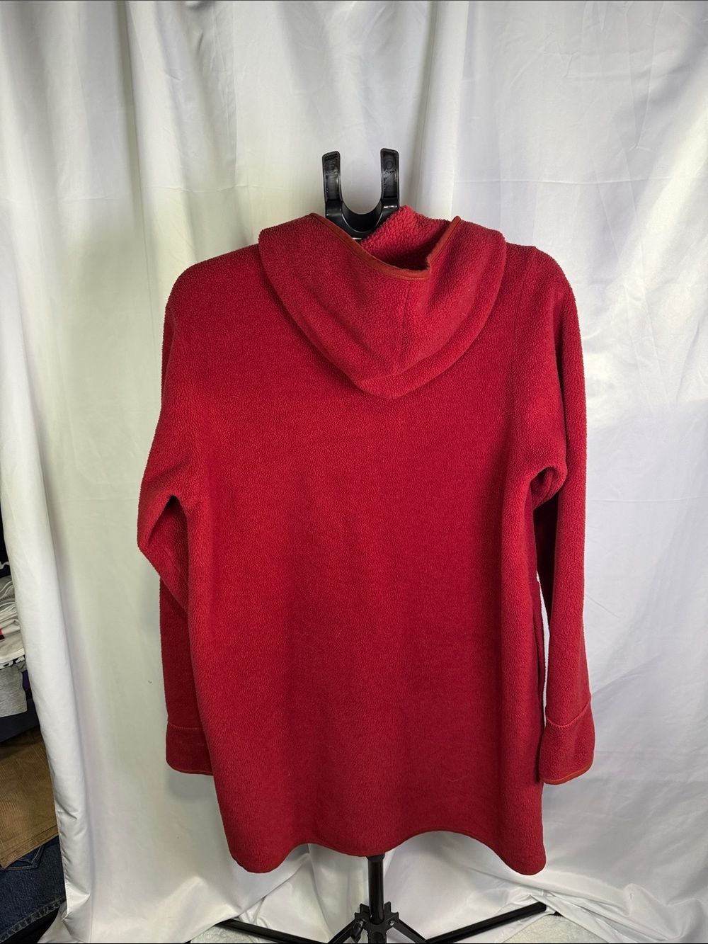 Vintage L.L. Bean Red Hooded Button-Front Coat - Picture 6 of 7